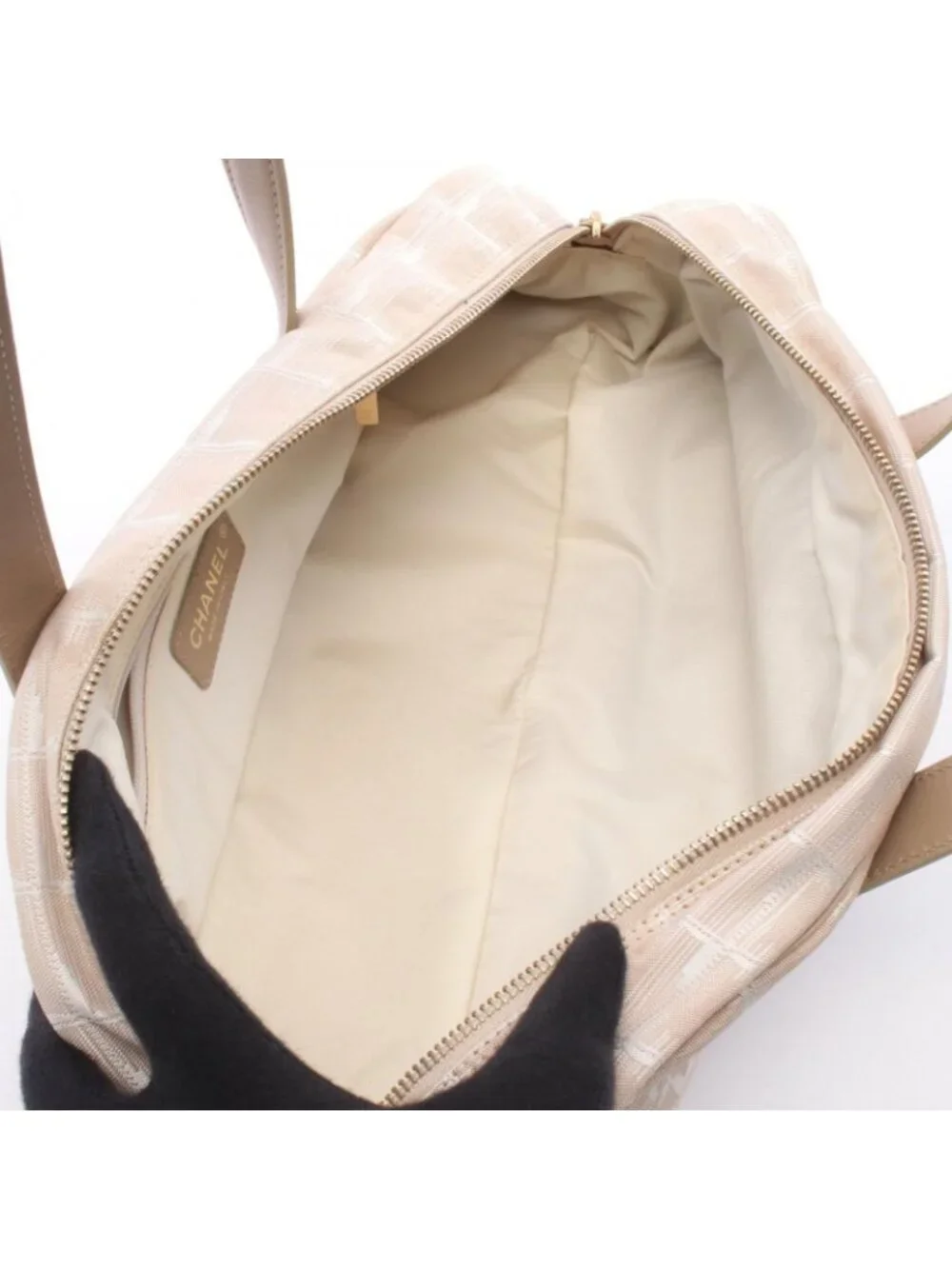 Chanel Handbag New Travel Line Beige Leather